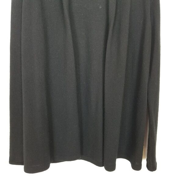 Theory Women 100% Cashmere Open Front Cardigan Sz M Black Sweater Soft Cozy - Picture 3 of 8